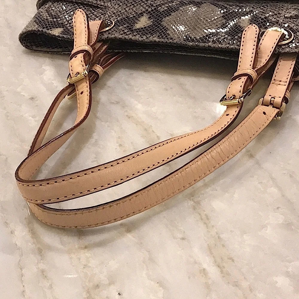 Michael Kors Jet Set Python Embossed Leather Gold… - image 14